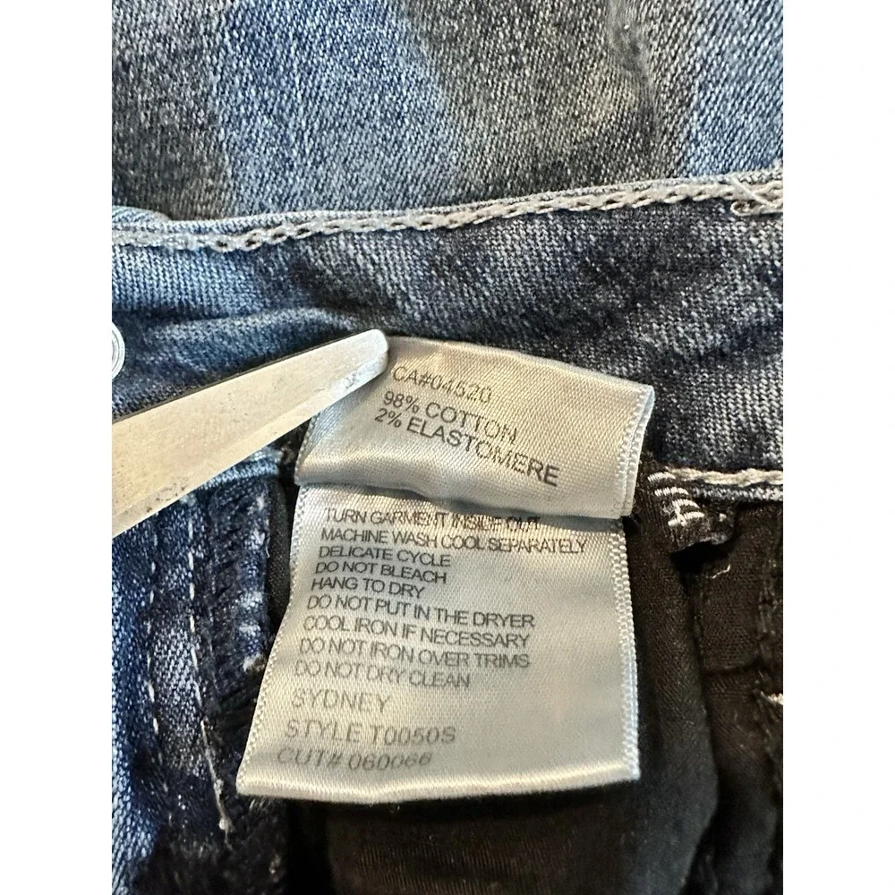 Tru Luxe Jeans Womens Denim Mid‎ Rise Stretch Embellished Pocket Blue Size 27/4